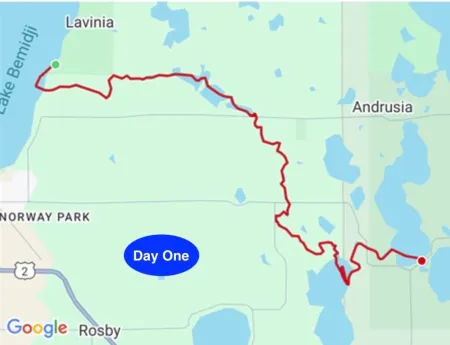Lake Bemidji to Lake Andrusia